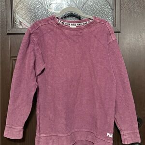 2019 Victoria's Secret Womens Ribbed Crewneck Sweater in Maroon
